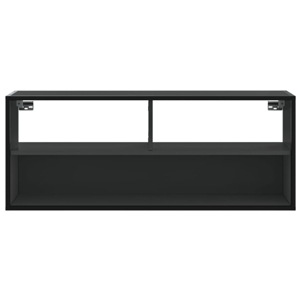 Produktbild för Tv-bänk svart 100x31x39,5 cm konstruerat trä och metall