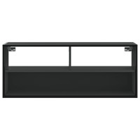 Produktbild för Tv-bänk svart 100x31x39,5 cm konstruerat trä och metall