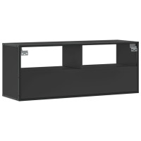 Produktbild för Tv-bänk svart 100x31x39,5 cm konstruerat trä och metall