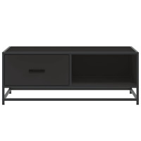 Produktbild för Soffbord svart 90x57x35 cm konstruerat trä och metall
