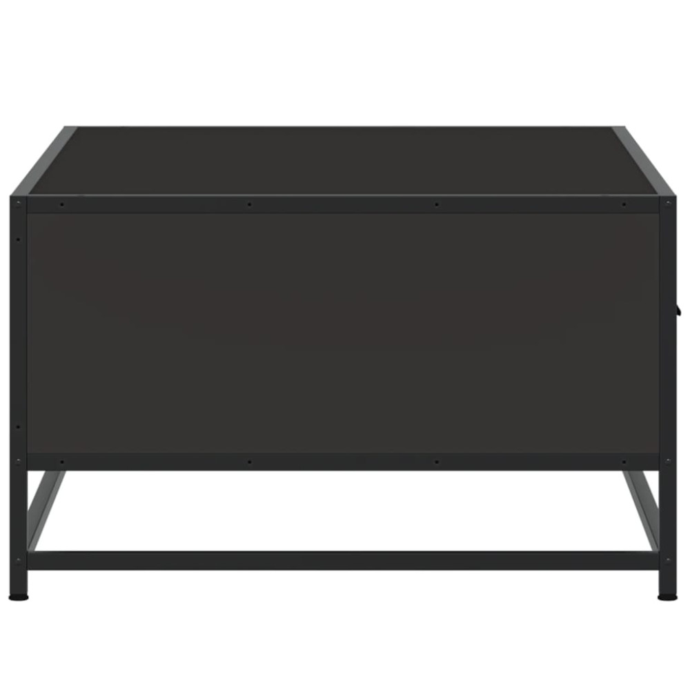 Produktbild för Soffbord svart 90x57x35 cm konstruerat trä och metall