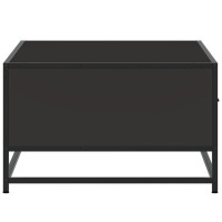 Produktbild för Soffbord svart 90x57x35 cm konstruerat trä och metall