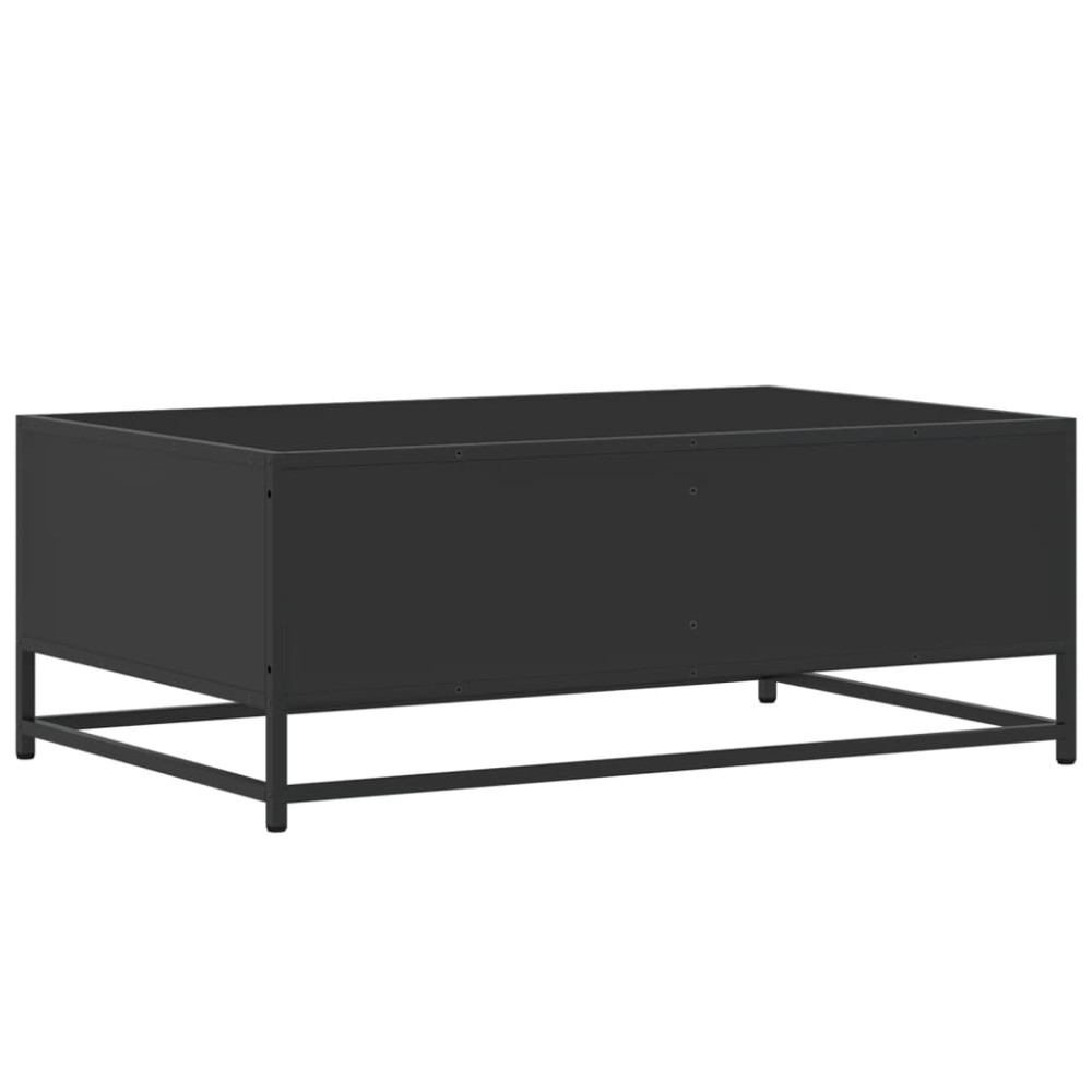 Produktbild för Soffbord svart 90x57x35 cm konstruerat trä och metall