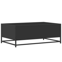 Produktbild för Soffbord svart 90x57x35 cm konstruerat trä och metall