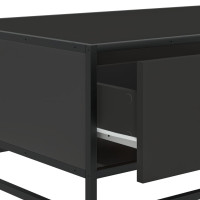 Produktbild för Soffbord svart 90x57x35 cm konstruerat trä och metall