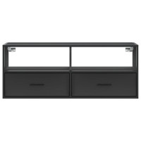 Produktbild för Tv-bänk svart 100x31x39,5 cm konstruerat trä och metall