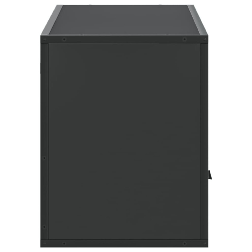 Produktbild för Tv-bänk svart 100x31x39,5 cm konstruerat trä och metall