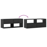 Produktbild för Tv-bänk svart 100x31x39,5 cm konstruerat trä och metall