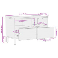 Produktbild för Tv-bänk svart 70x33x46 cm konstruerat trä