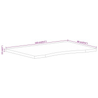 Produktbild för Skrivbordsskiva med kurva 110x60x2,5 cm massivt grovt mangoträ