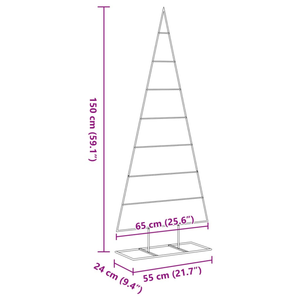 Produktbild för Julgran i metall svart 150 cm