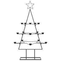 Produktbild för Julgran i metall svart 105 cm