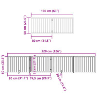 Produktbild för Hundgrind med dörr vikbar 8 paneler vit 640 cm poppel