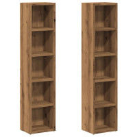 Produktbild för CD-hyllor 2 st artisian ek 21x16x93,5 cm konstruerat trä