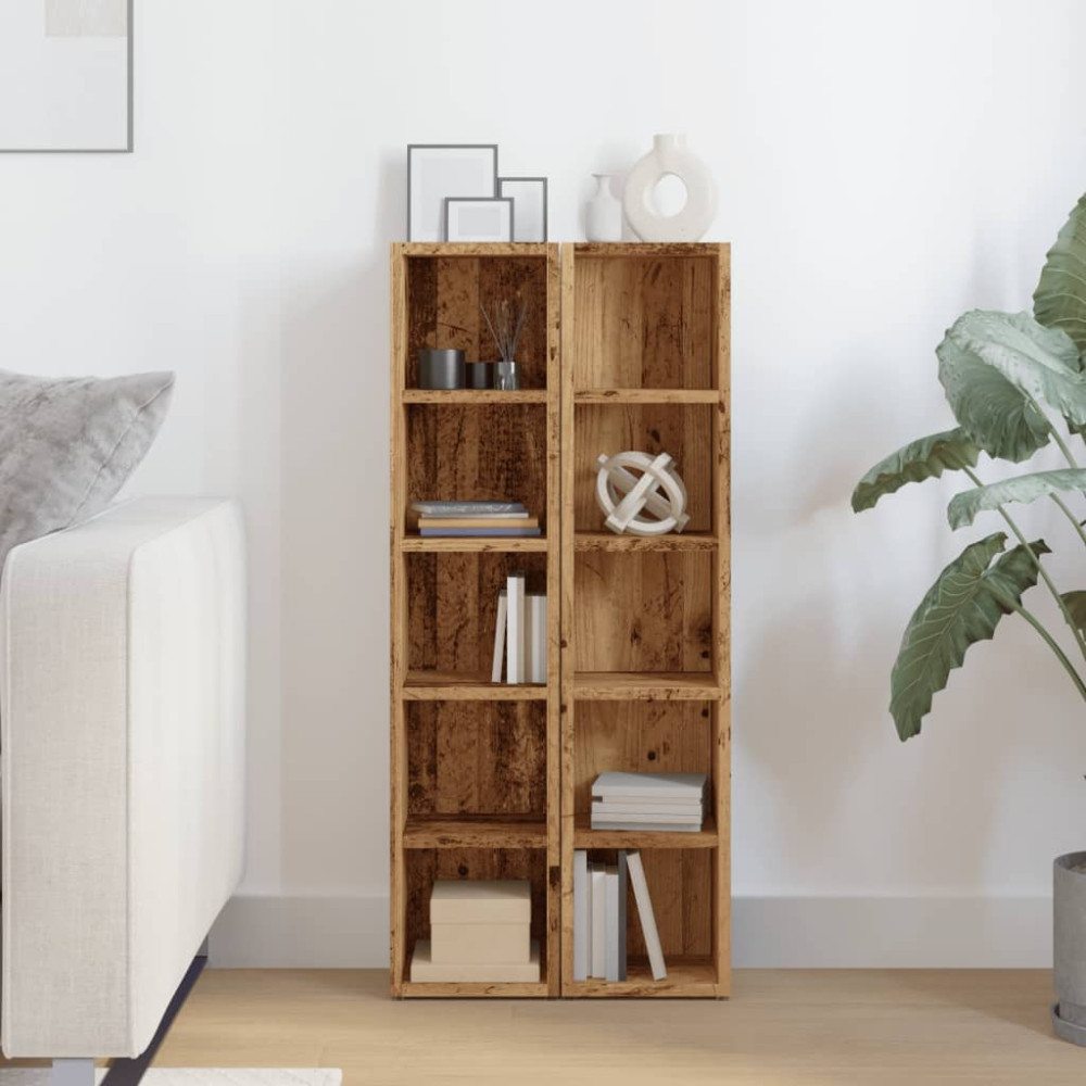 Produktbild för CD-hyllor 2 st artisian ek 21x16x93,5 cm konstruerat trä