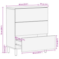 Produktbild för Skänk svart 60x33x75 cm konstruerat trä