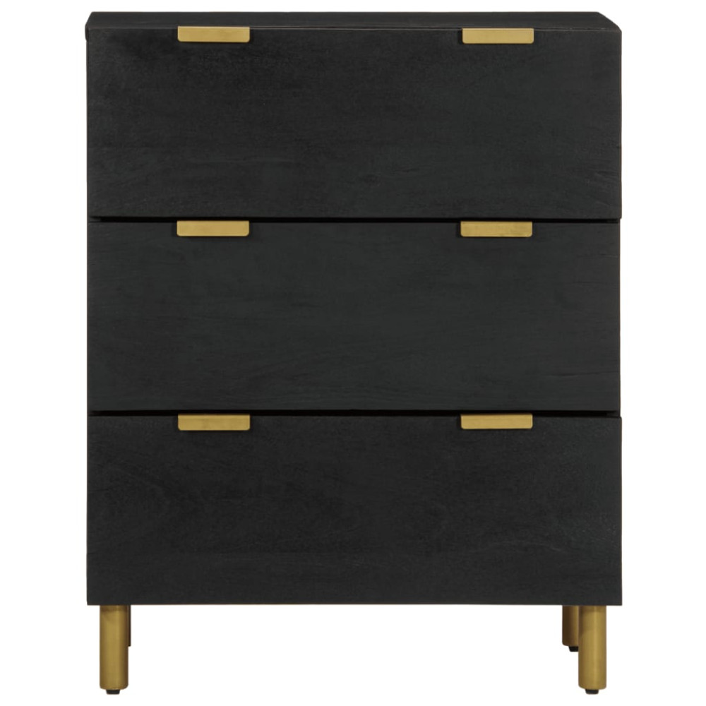 Produktbild för Skänk svart 60x33x75 cm konstruerat trä