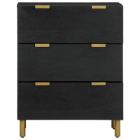 Produktbild för Skänk svart 60x33x75 cm konstruerat trä