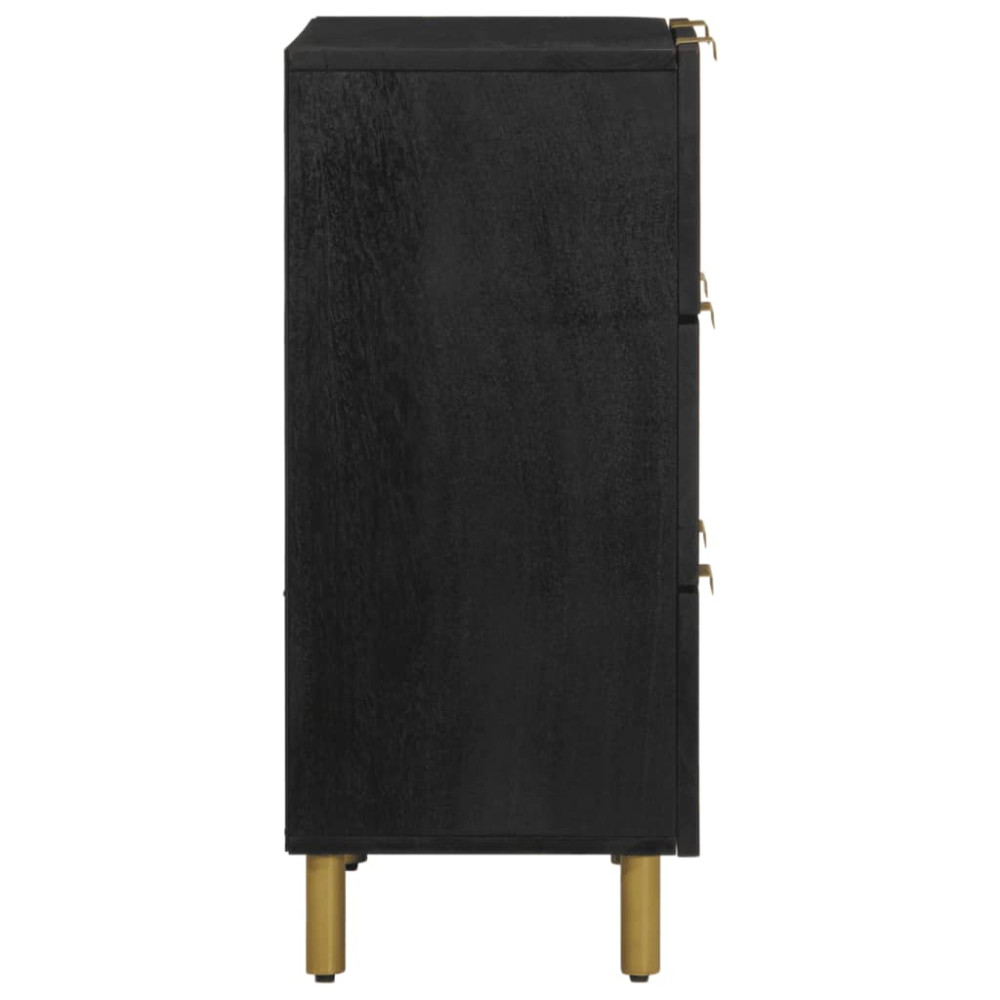 Produktbild för Skänk svart 60x33x75 cm konstruerat trä