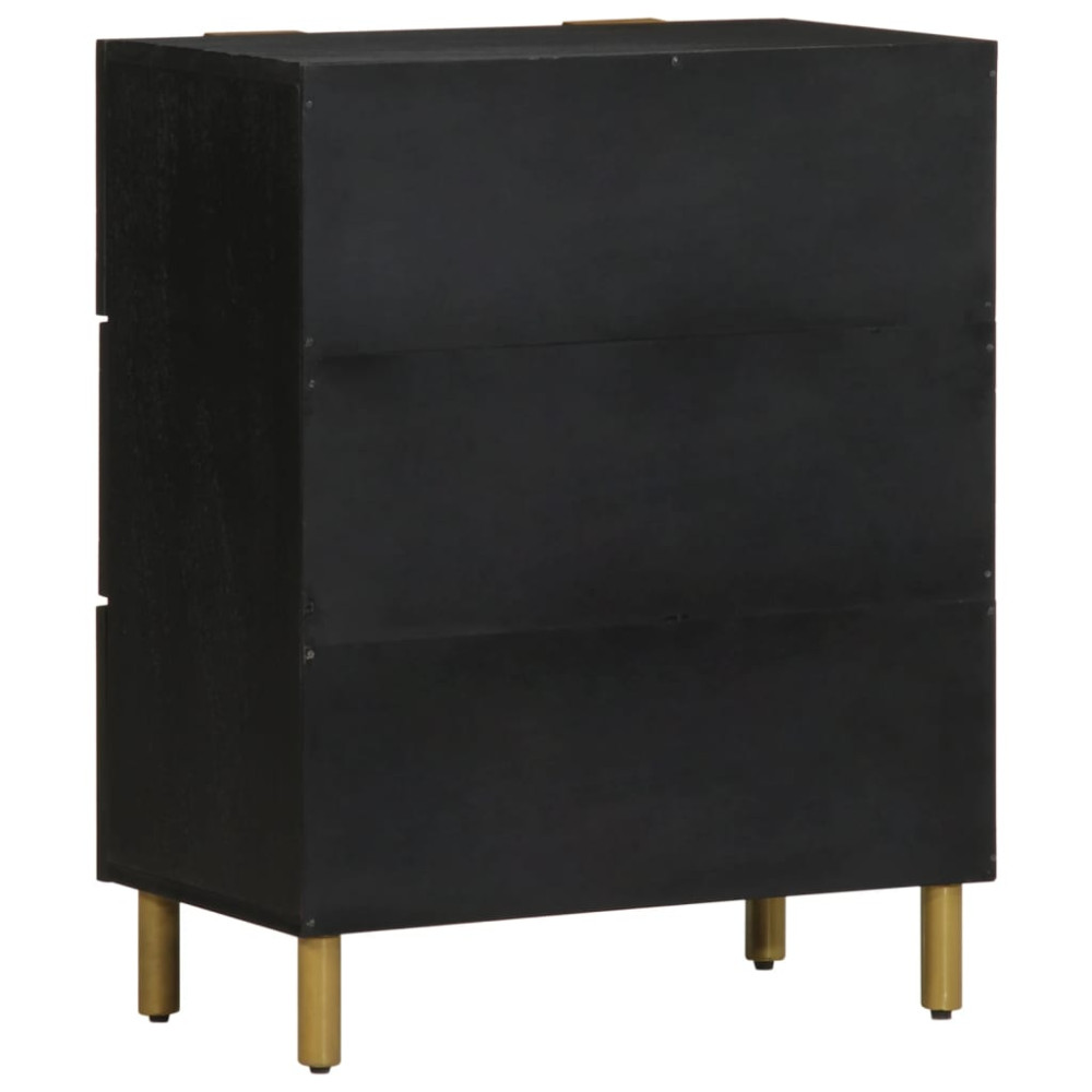 Produktbild för Skänk svart 60x33x75 cm konstruerat trä
