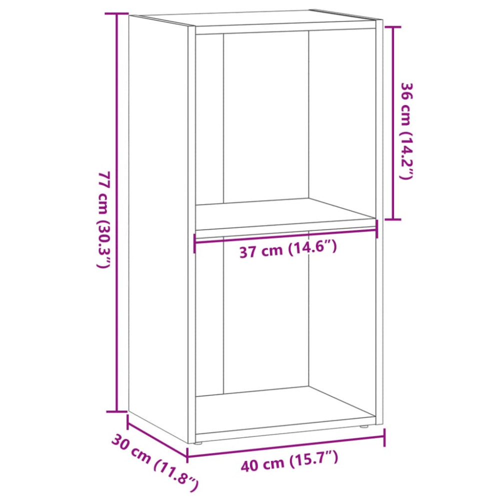 Produktbild för Bokhylla rökfärgad ek 40x30x77 cm konstruerat trä