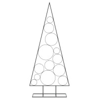 Produktbild för Julgran i metall svart 150 cm