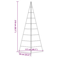 Produktbild för Julgran i metall svart 210 cm