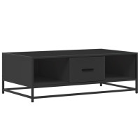 Produktbild för Soffbord svart 100x57x35 cm konstruerat trä och metall