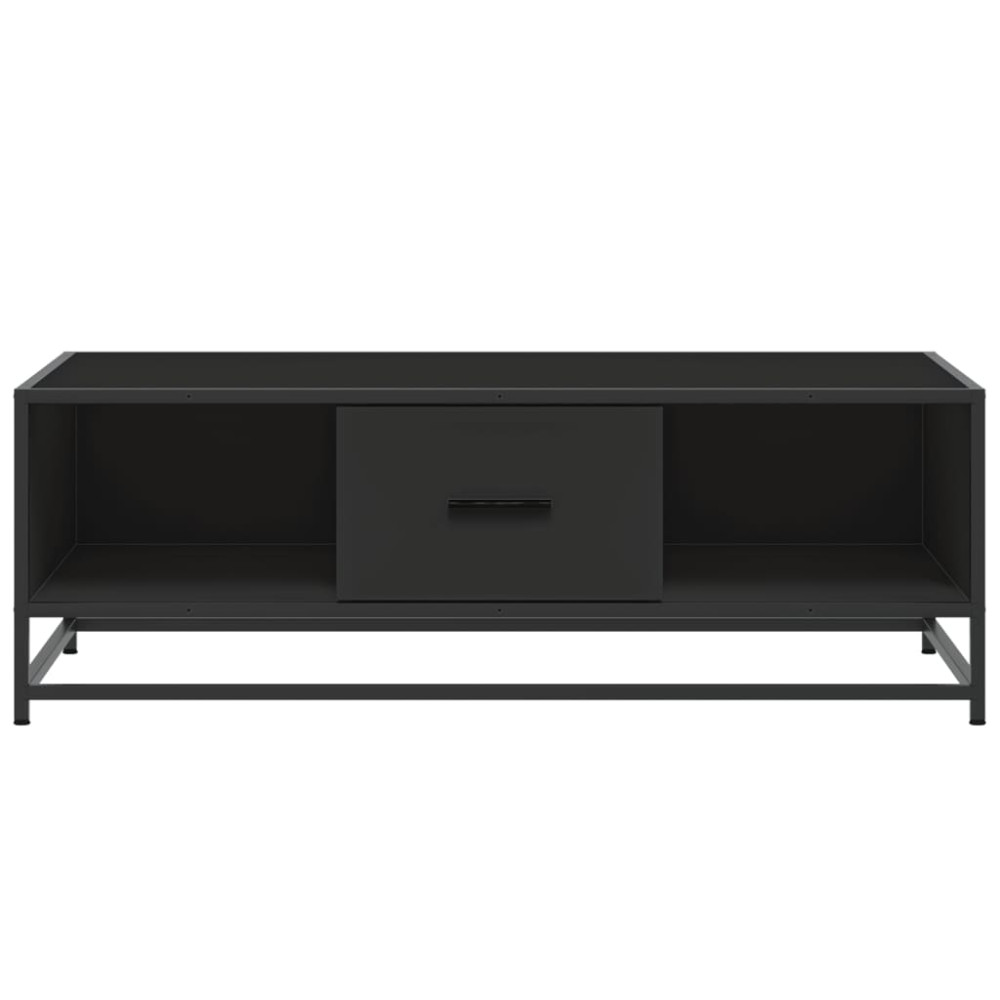 Produktbild för Soffbord svart 100x57x35 cm konstruerat trä och metall