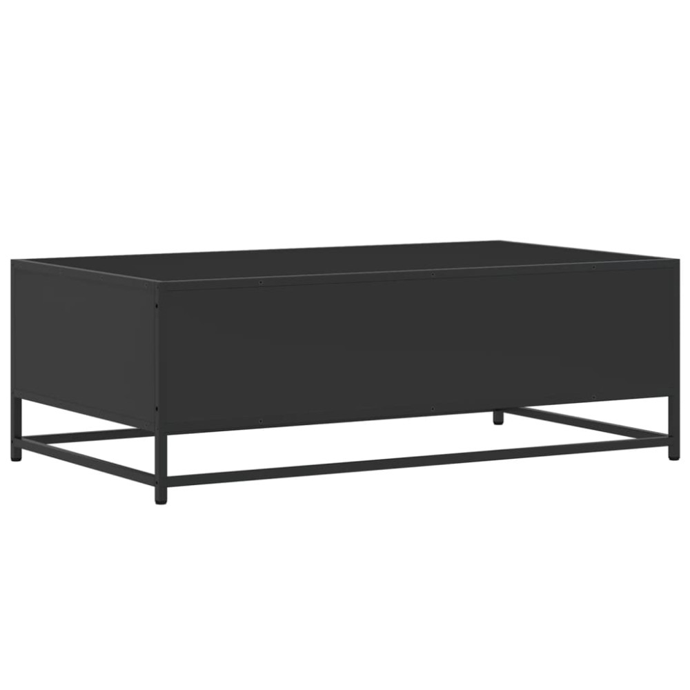Produktbild för Soffbord svart 100x57x35 cm konstruerat trä och metall