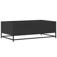 Produktbild för Soffbord svart 100x57x35 cm konstruerat trä och metall