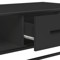 Produktbild för Soffbord svart 100x57x35 cm konstruerat trä och metall