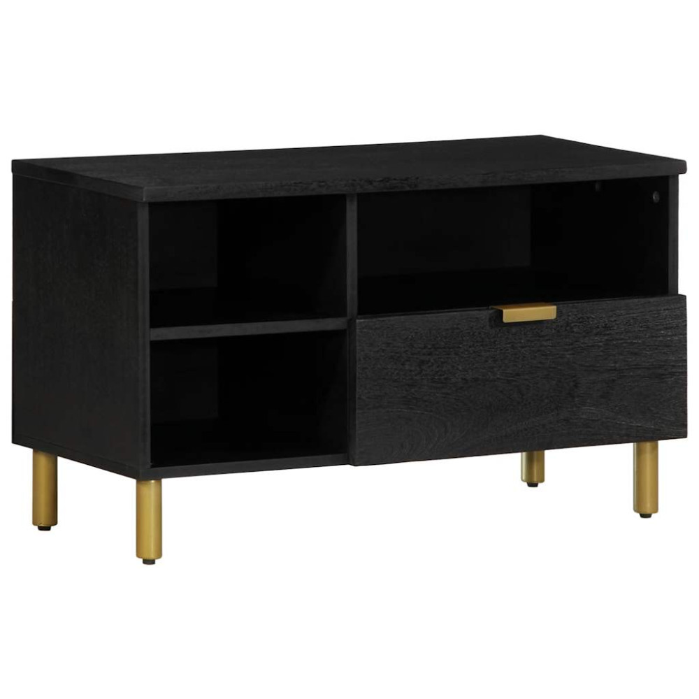Produktbild för Tv-bänk svart 80x33x46 cm konstruerat trä