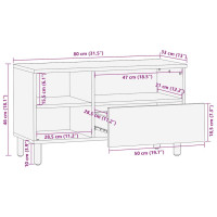 Produktbild för Tv-bänk svart 80x33x46 cm konstruerat trä