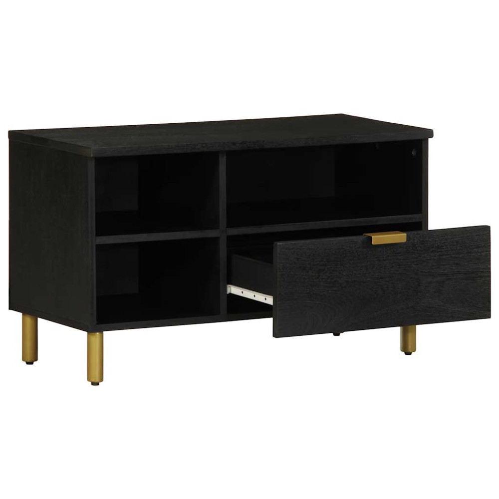 Produktbild för Tv-bänk svart 80x33x46 cm konstruerat trä
