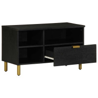 Produktbild för Tv-bänk svart 80x33x46 cm konstruerat trä