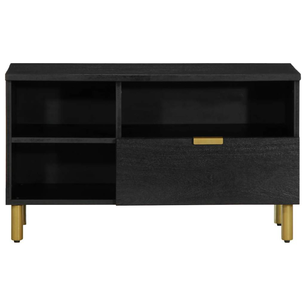 Produktbild för Tv-bänk svart 80x33x46 cm konstruerat trä