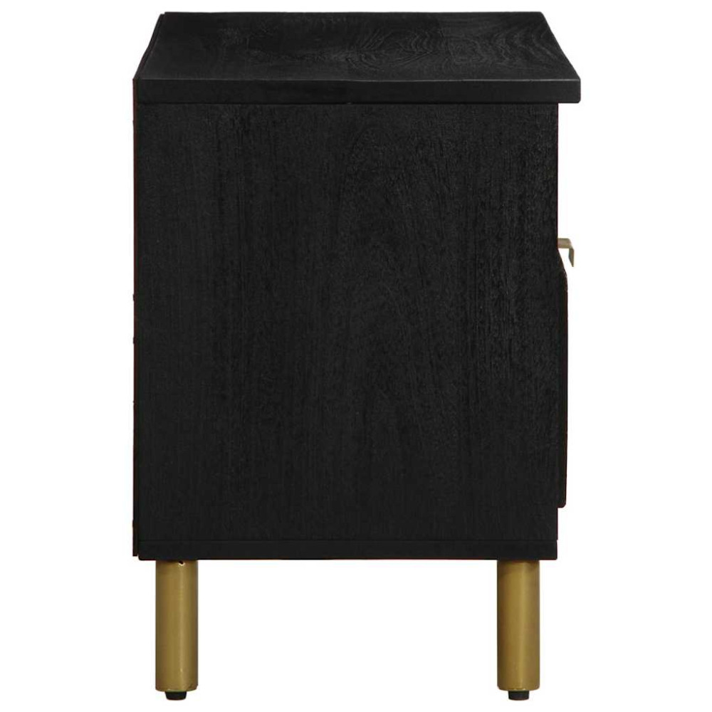 Produktbild för Tv-bänk svart 80x33x46 cm konstruerat trä