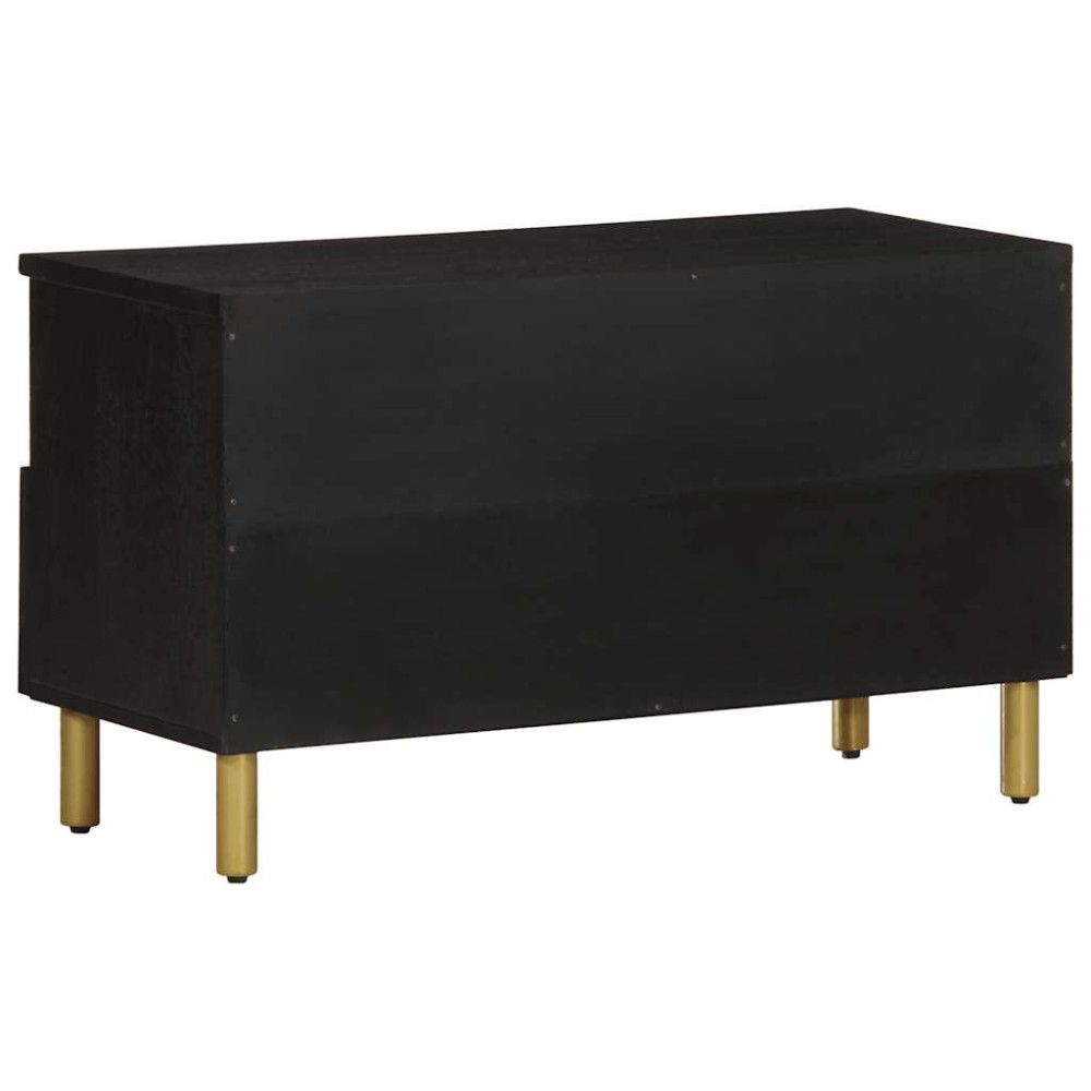 Produktbild för Tv-bänk svart 80x33x46 cm konstruerat trä