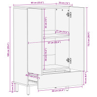 Produktbild för Högskåp svart 60x33x100 cm konstruerat trä