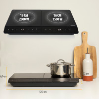 Produktbild för Induktionsplatta Dubbel IK-6162 19&16cm LCD Touch