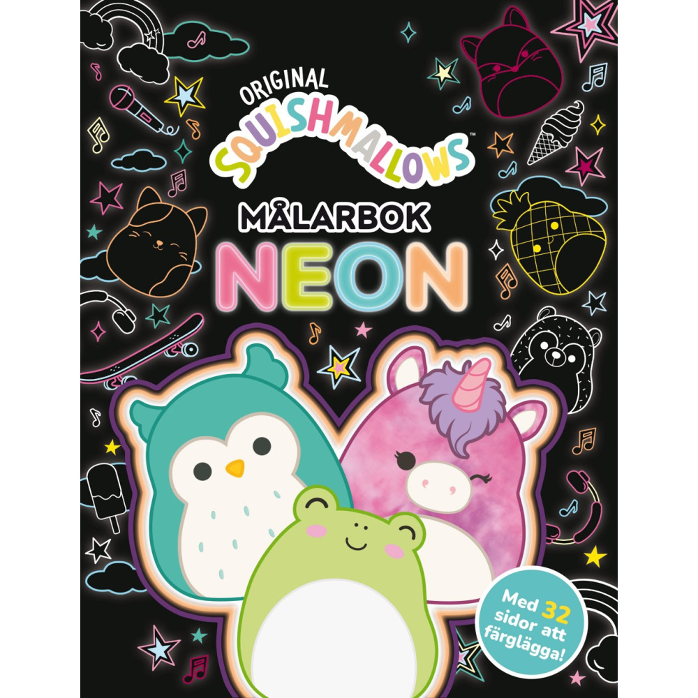 Produktbild för Squishmallows. Målarbok neon (häftad)