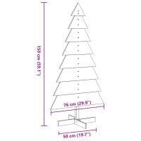 Produktbild för Julgran trä vaxbrun 150 cm massiv furu