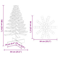 Produktbild för Julgran trä 100 cm massiv furu