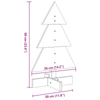 Produktbild för Julgran trä vaxbrun 60 cm massiv furu