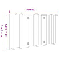 Produktbild för Hundgrind hopfällbar 3 paneler svart 150 cm poppel