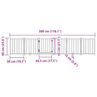 Produktbild för Hundgrind med dörr vikbar 6 paneler 300 cm massivt granträ