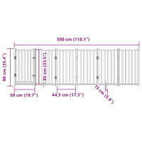 Produktbild för Hundgrind med dörr vikbar 6 paneler brun 300 cm massivt granträ