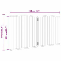 Produktbild för Hundgrind hopfällbar 2 paneler brun ek 160 cm poppel