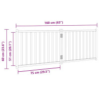 Produktbild för Hundgrind hopfällbar 2 paneler svart 160 cm massivt granträ